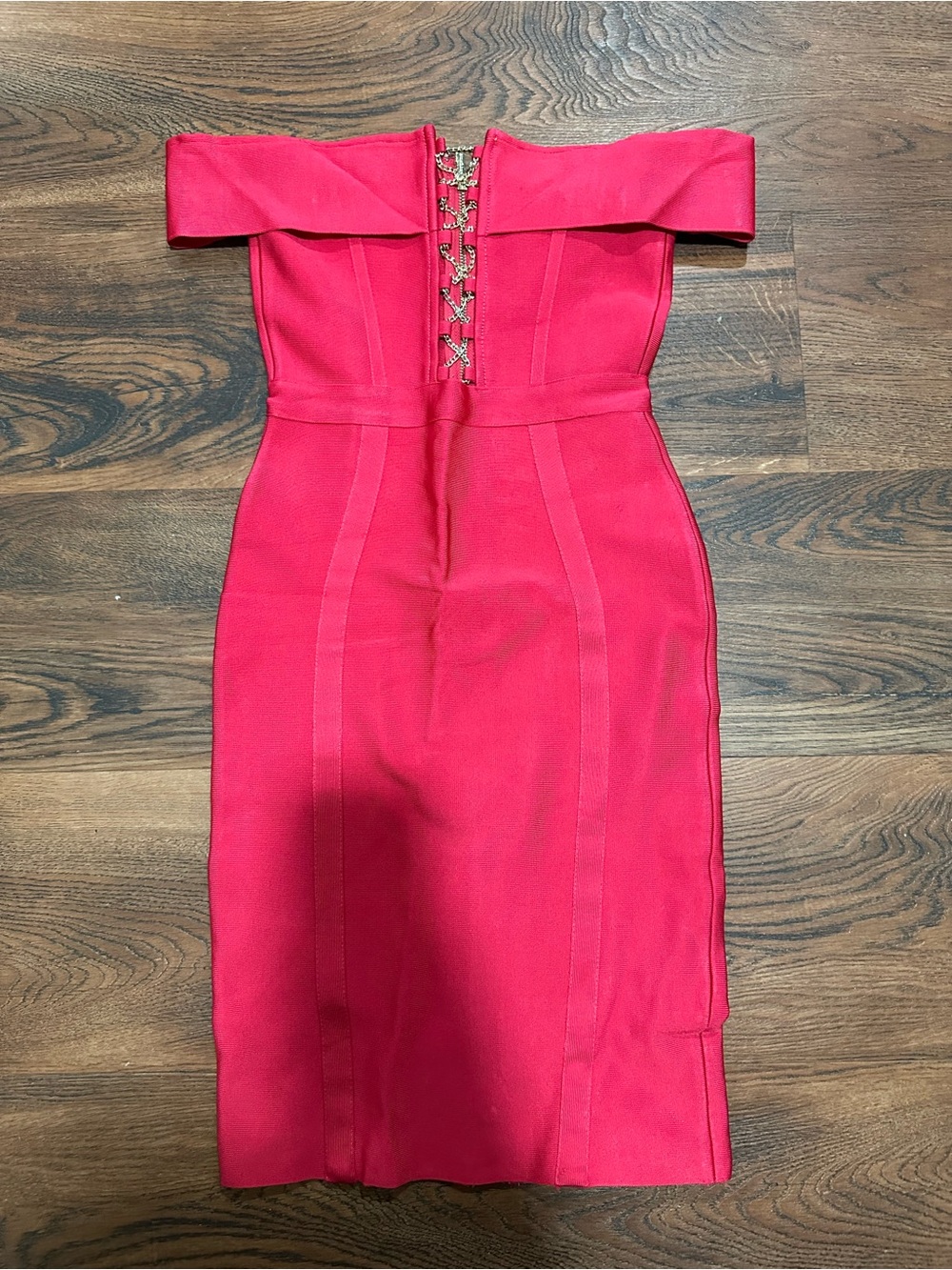 Off-Shoulder Pink Bodycon Dress